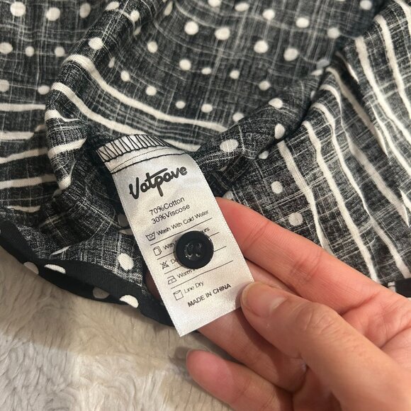 NWT Vatpave - Cotton Blend Stripes & Dots Casual Short Sleeved Button Down Shirt - Picture 8 of 8